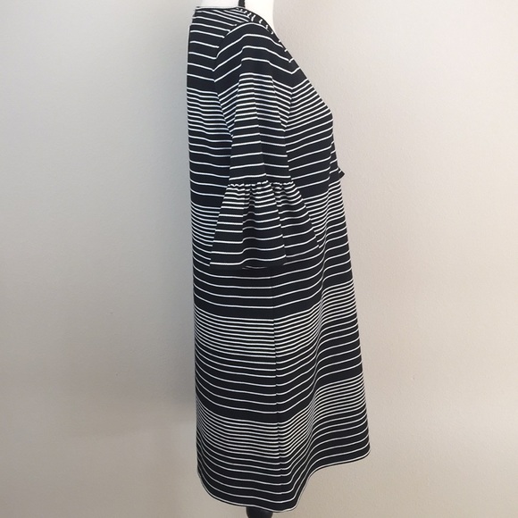 MAX STUDIO Black And White Stripped Shift Dress - Picture 3 of 7